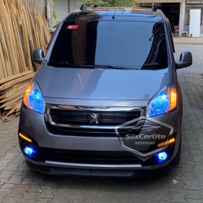 Lip delantero universal flexible Astra H compatible con Peugeot Partner Tepee 2008-2018, 2 piezas, labio inferior de parachoques, alerón de nieve, extensión delantera
