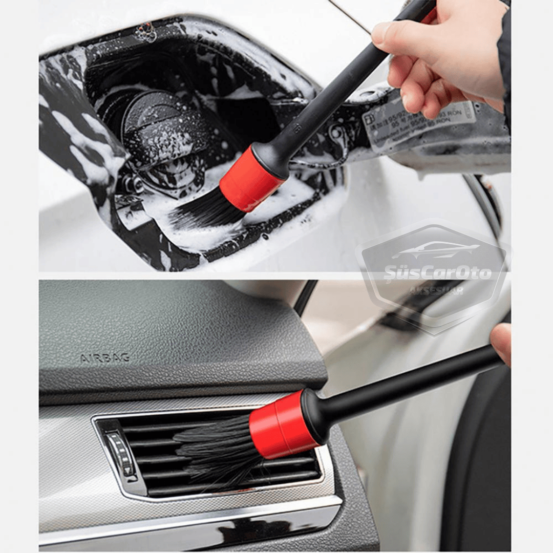 Set de cepillos profesionales para detalles de coches, 5 tamaños diferentes, cepillo de limpieza de ventilación de aire acondicionado para coche, cepillo de limpieza detallada interior y exterior de coche.