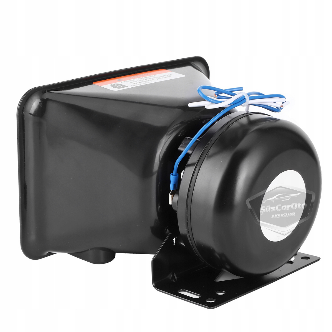 Sirena de policía profesional, sonido ajustable, sirena potente, bocina con megáfono y micrófono, metal 100W 12V/24V con salida de luz de advertencia