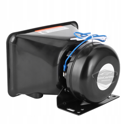 Sirena de policía profesional, sonido ajustable, sirena potente, bocina con megáfono y micrófono, metal 100W 12V/24V con salida de luz de advertencia