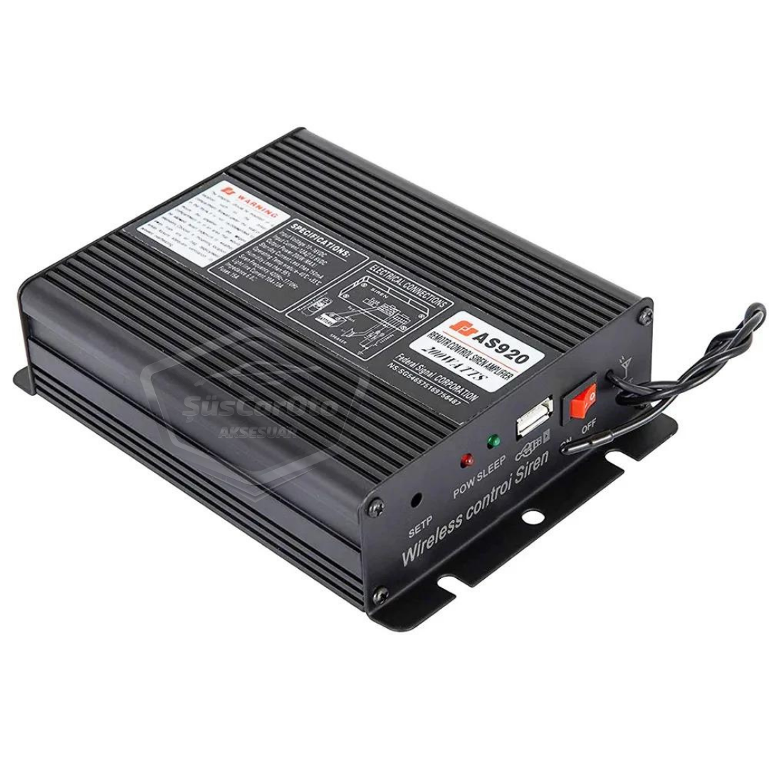Sirena de policía profesional, sirena potente con control remoto inalámbrico, bocina, megáfono con micrófono, metal, 200W, 12V, AS920