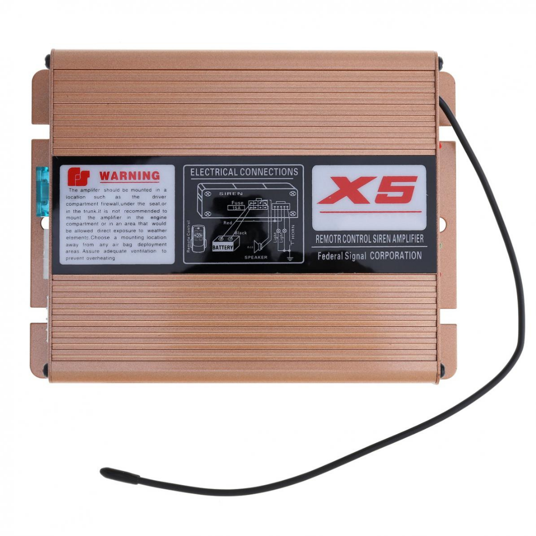 Sirena de policía profesional, potente bocina de sirena con control remoto, micrófono y megáfono, metal, 200 W, 12 V.