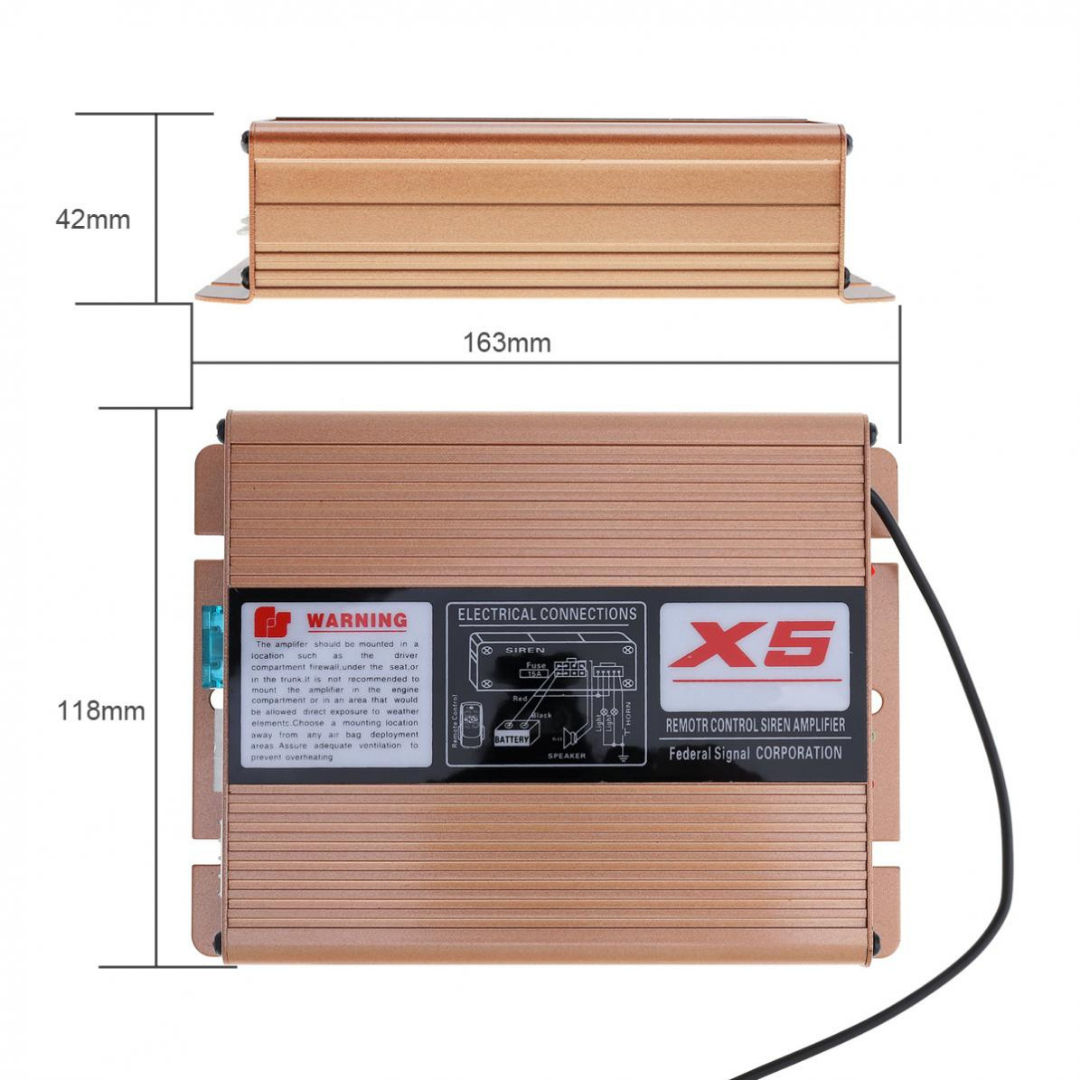 Sirena de policía profesional, potente bocina de sirena con control remoto, micrófono y megáfono, metal, 200 W, 12 V.
