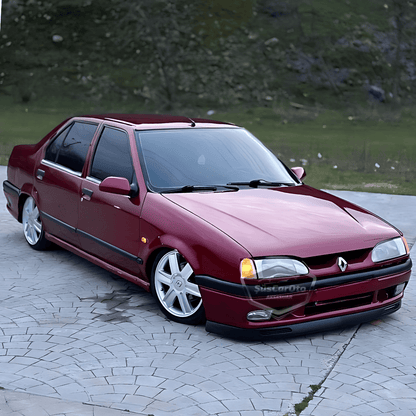 Compatible con Renault 19 Europa 1994-2001, labio universal flexible V2 Laguna de 2 piezas para parachoques delantero, alerón inferior, aleta de barro y extensión delantera.