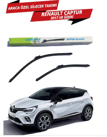 Juego de limpiaparabrisas delanteros planos Sentinel para Renault Captur 2017 en adelante, lado izquierdo y derecho