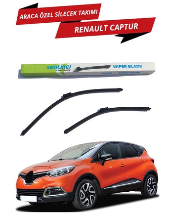 Juego de limpiaparabrisas delanteros planos Sentinel para Renault Captur 2013-2016 (derecho e izquierdo)