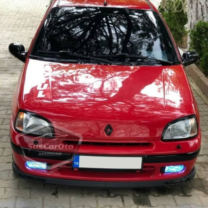 Renault Clio 1 1990-1997 Universal Laguna Lip Flexible Spoiler Delantero 2 Piezas Separador Frontal Bajo Parachoques Añadido Delantero