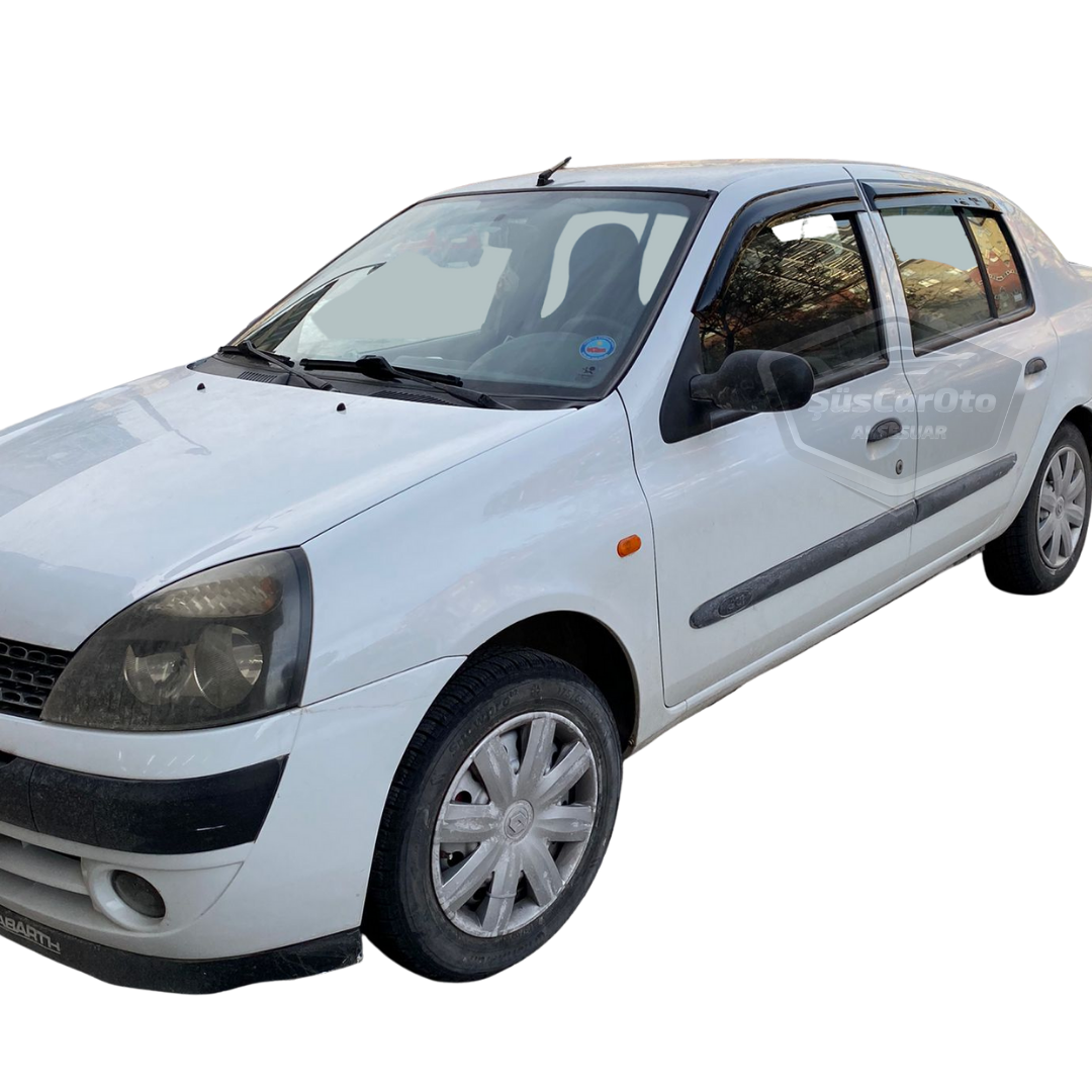 Kit de deflectores de ventanilla Mugen Piano Black de 4 piezas compatible con Renault Clio 2 Symbol Hb&Sedan 1998-2008 Importado