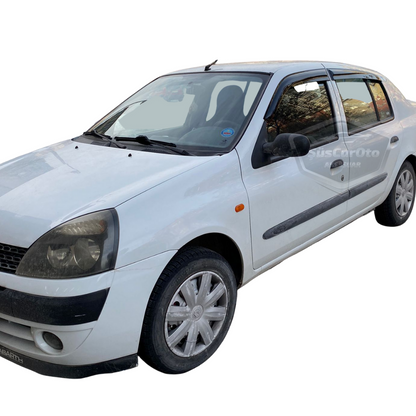 Kit de deflectores de ventanilla Mugen Piano Black de 4 piezas compatible con Renault Clio 2 Symbol Hb&Sedan 1998-2008 Importado
