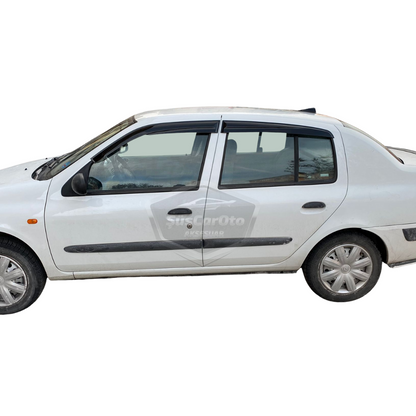 Kit de deflectores de ventanilla Mugen Piano Black de 4 piezas compatible con Renault Clio 2 Symbol Hb&Sedan 1998-2008 Importado
