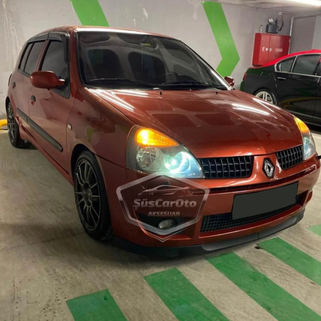 Renault Clio 2 Symbol Hb&Sedan 1998-2008 compatible labio universal Astra H flexible labio delantero de 2 piezas, parte inferior del parachoques, faldón delantero