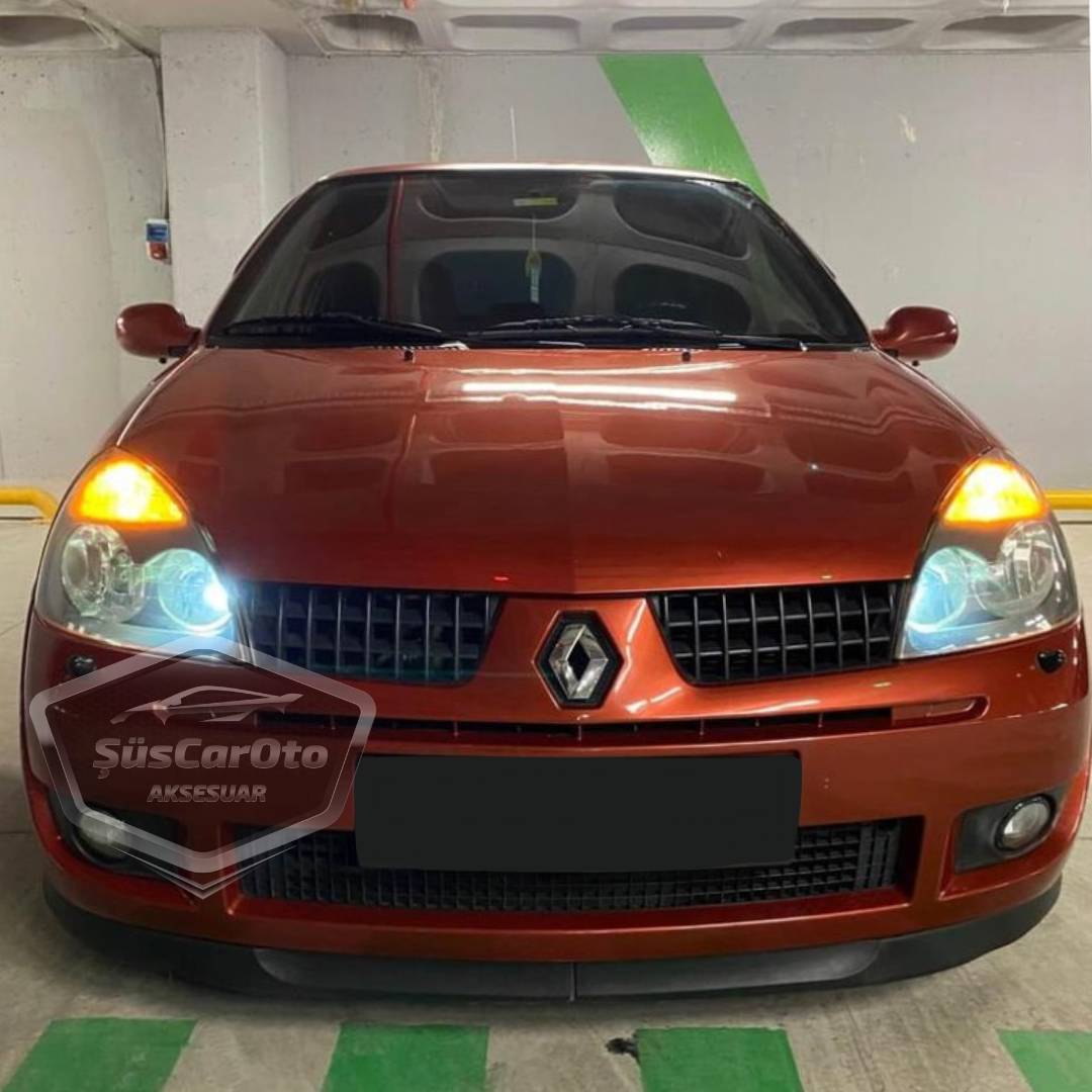 Renault Clio 2 Symbol Hb&Sedan 1998-2008 compatible labio universal Astra H flexible labio delantero de 2 piezas, parte inferior del parachoques, faldón delantero