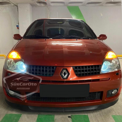 Renault Clio 2 Symbol Hb&Sedan 1998-2008 compatible labio universal Astra H flexible labio delantero de 2 piezas, parte inferior del parachoques, faldón delantero
