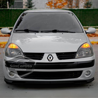 Renault Clio 2 Symbol Hb&Sedan 1998-2008 Compatible Universal Laguna Lip Labio Delantero Flexible 2 Piezas Extensión Delantera del Parachoques Faldón Delantero