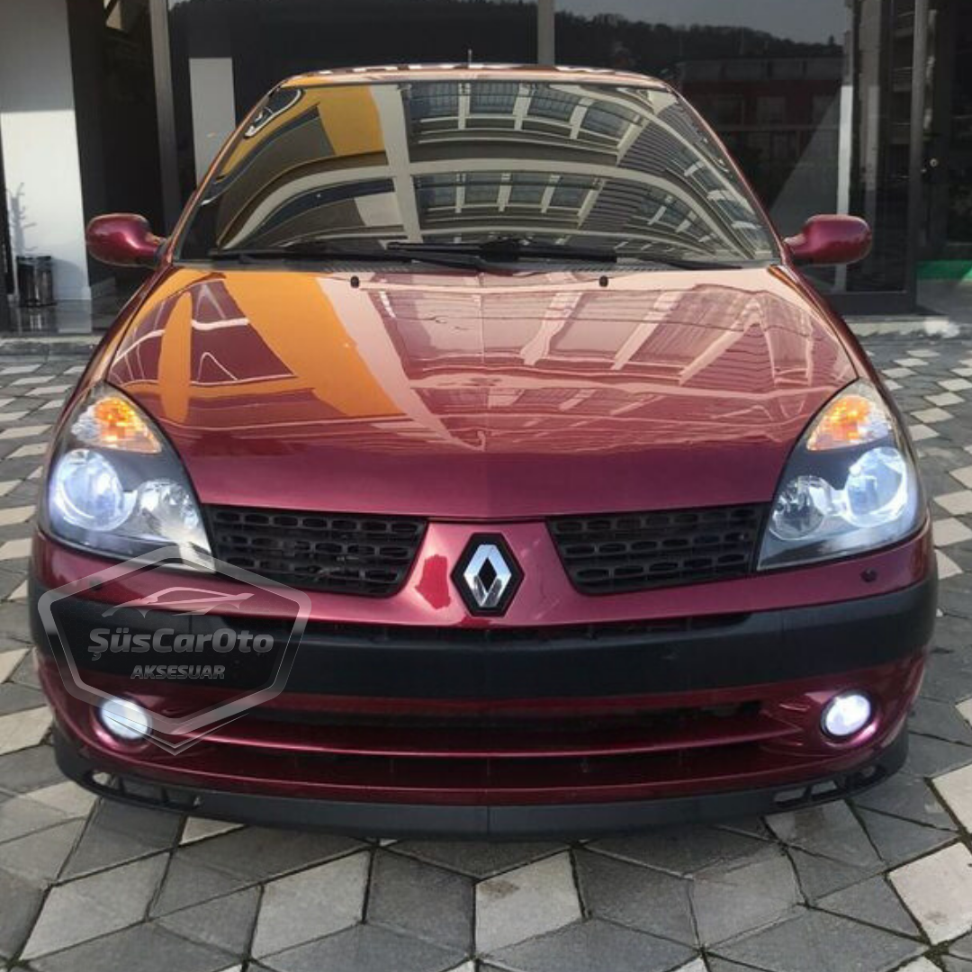 Renault Clio 2 Symbol Hb&Sedan 1998-2008 Compatible Universal Laguna Lip Labio Delantero Flexible 2 Piezas Extensión Delantera del Parachoques Faldón Delantero