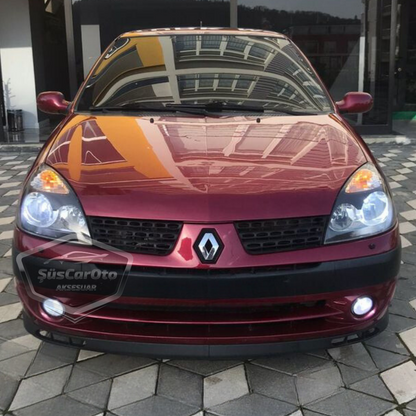 Renault Clio 2 Symbol Hb&Sedan 1998-2008 Compatible Universal Laguna Lip Labio Delantero Flexible 2 Piezas Extensión Delantera del Parachoques Faldón Delantero