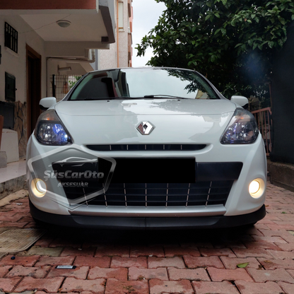 Renault Clio 3 2005-2013 Compatible Universal Astra H Lip Flexible Labio Delantero 2 Piezas Bajo Parachoques Lengüeta Guardabarros Adicional Delantero