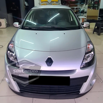 Renault Clio 3 2005-2013 Compatible Universal Astra H Lip Flexible Labio Delantero 2 Piezas Bajo Parachoques Lengüeta Guardabarros Adicional Delantero