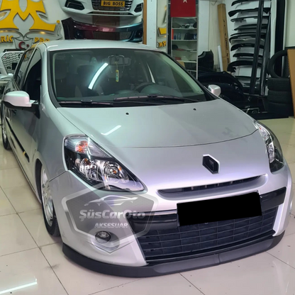 Renault Clio 3 2005-2013 Compatible Universal Astra H Lip Flexible Labio Delantero 2 Piezas Bajo Parachoques Lengüeta Guardabarros Adicional Delantero