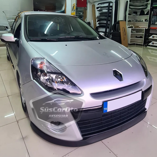 Renault Clio 3 2005-2013 Compatible Universal Astra H Lip Flexible Labio Delantero 2 Piezas Bajo Parachoques Lengüeta Guardabarros Adicional Delantero