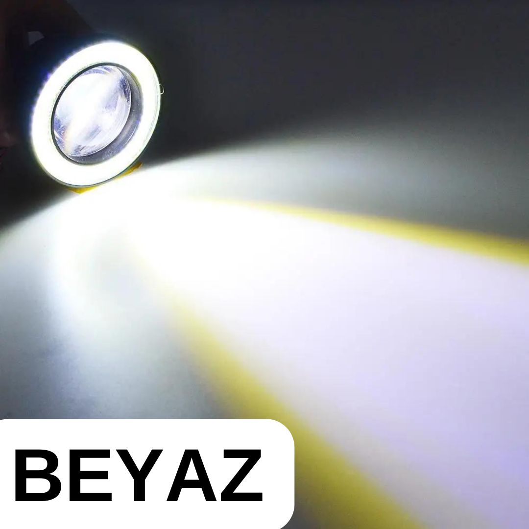 Renault Clio 3 2005-2013 Compatible Faro antiniebla Angel Eyes universal con lente, metal, impermeable, 76 mm, aro blanco, luz diurna, Angel Eyes, 2 unidades