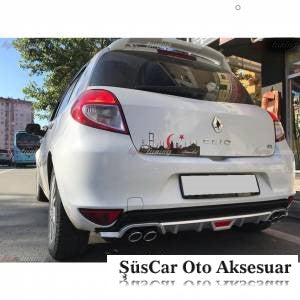 Difusor con aspecto de escape de 4 salidas para parachoques Renault Clio 3 Hb