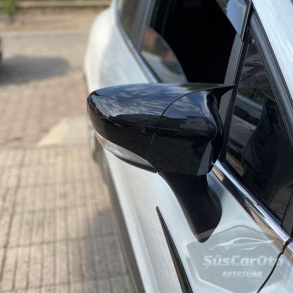 Renault Clio 4 2012-2019 Tapa de Espejo Batwing Piano Black Plástico ABS