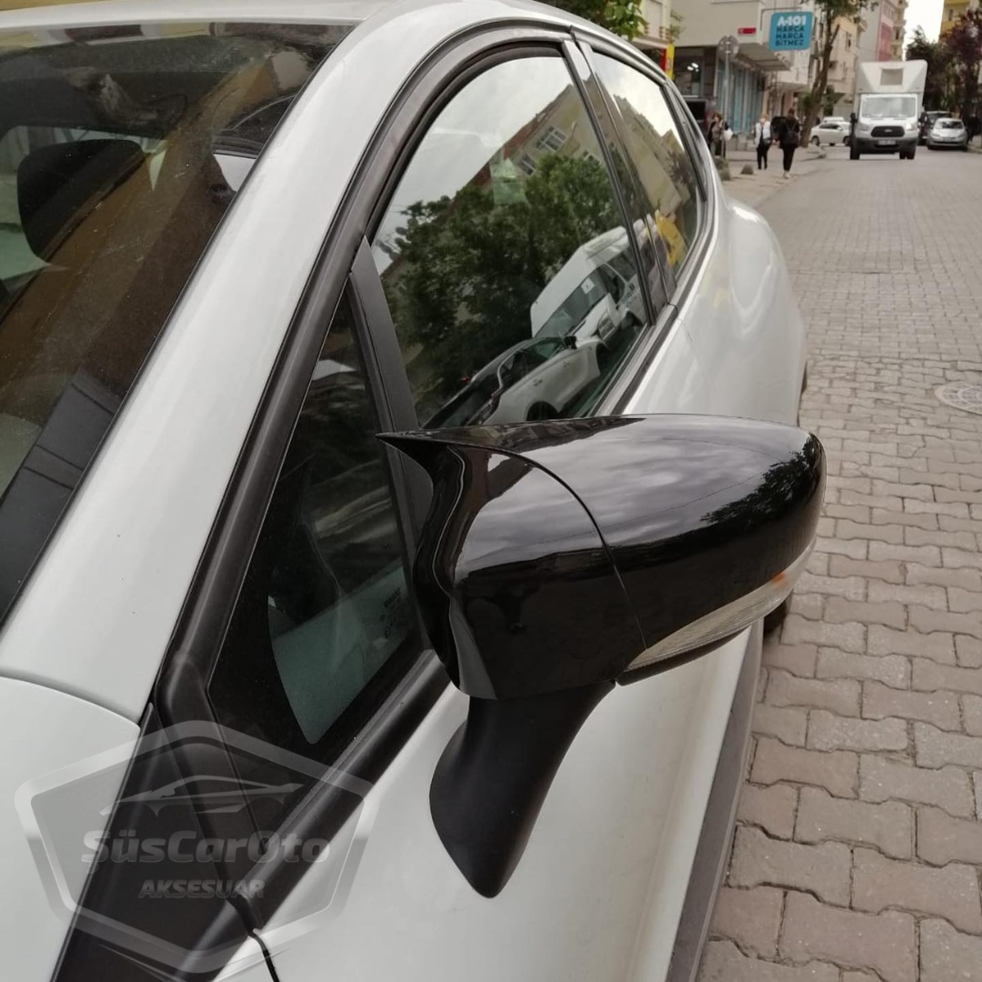 Renault Clio 4 2012-2019 Tapa de Espejo Batwing Piano Black Plástico ABS