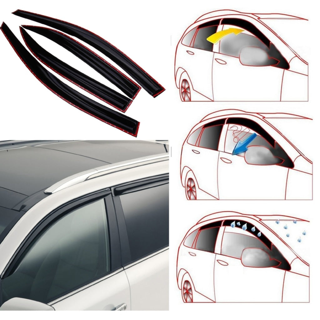 SUNPLEX Renault Clio 4 2013+ Deflectores de viento deportivos para ventanas, 4 piezas