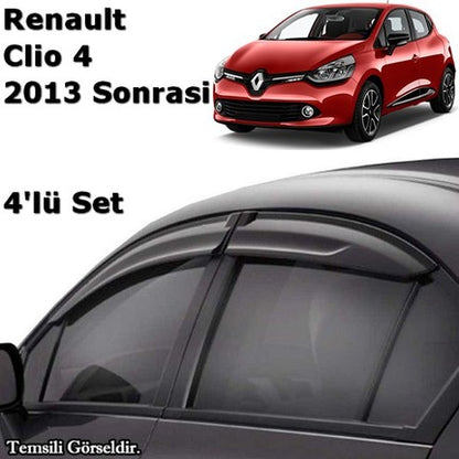 SUNPLEX Renault Clio 4 2013+ Deflectores de viento deportivos para ventanas, 4 piezas