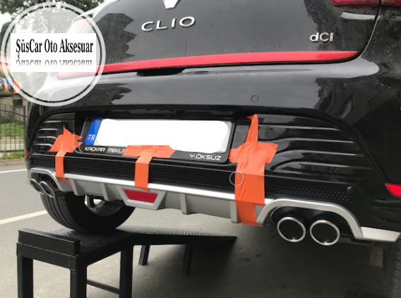 Difusor con aspecto de escape de 4 salidas para parachoques trasero Renault Clio IV