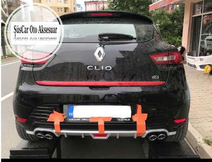 Difusor con aspecto de escape de 4 salidas para parachoques trasero Renault Clio IV