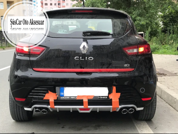 Difusor con aspecto de escape de 4 salidas para parachoques trasero Renault Clio IV