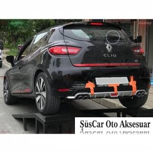 Difusor con aspecto de escape de 4 salidas para parachoques trasero Renault Clio IV