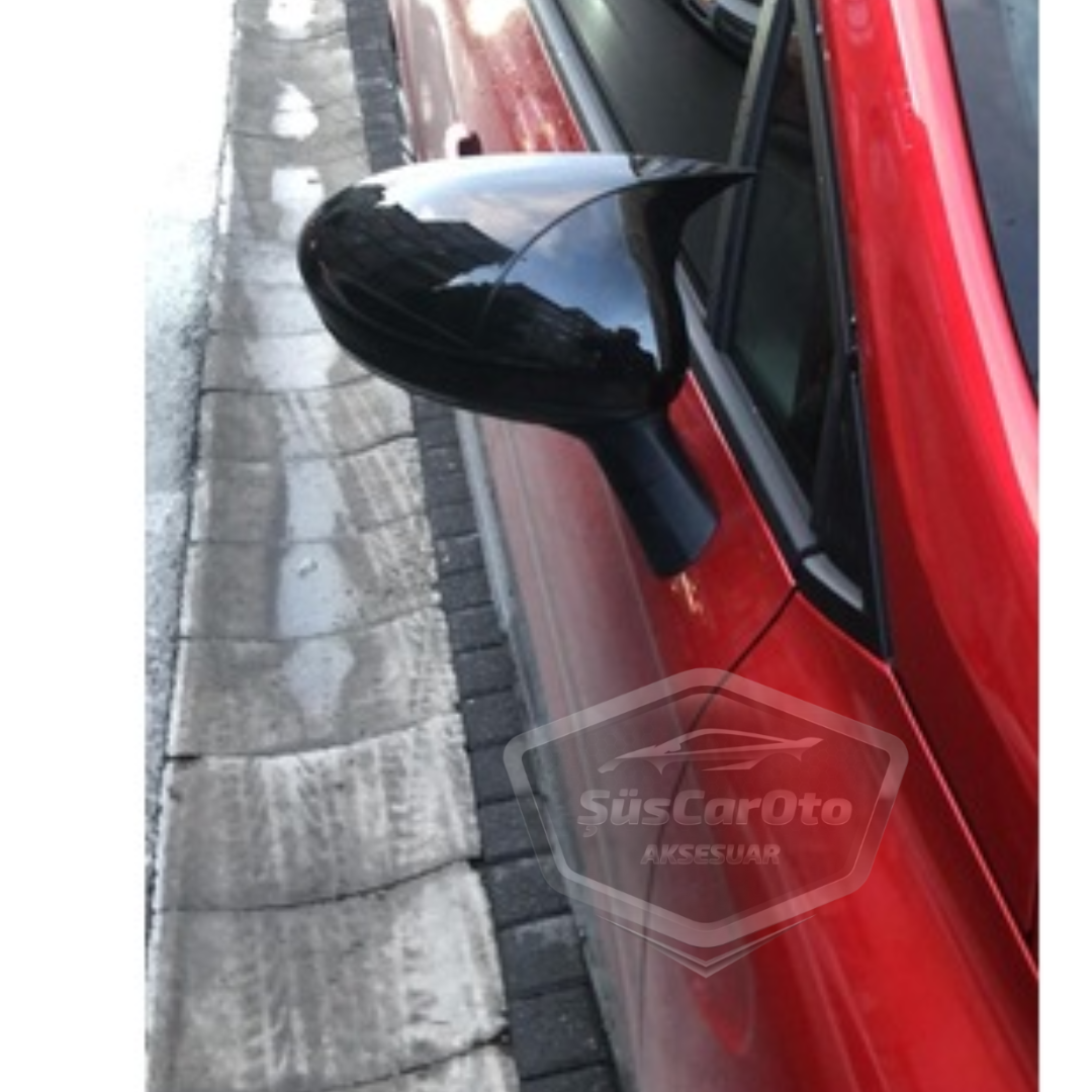 Tapa de espejo retrovisor de murciélago para Renault Clio 5 2019 en adelante, negro piano, plástico ABS