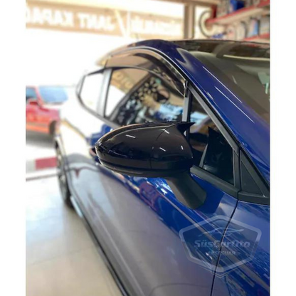 Tapa de espejo retrovisor de murciélago para Renault Clio 5 2019 en adelante, negro piano, plástico ABS