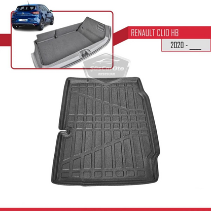 Alfombrilla para maletero 3D a medida compatible con Renault Clio 5 posterior a 2019