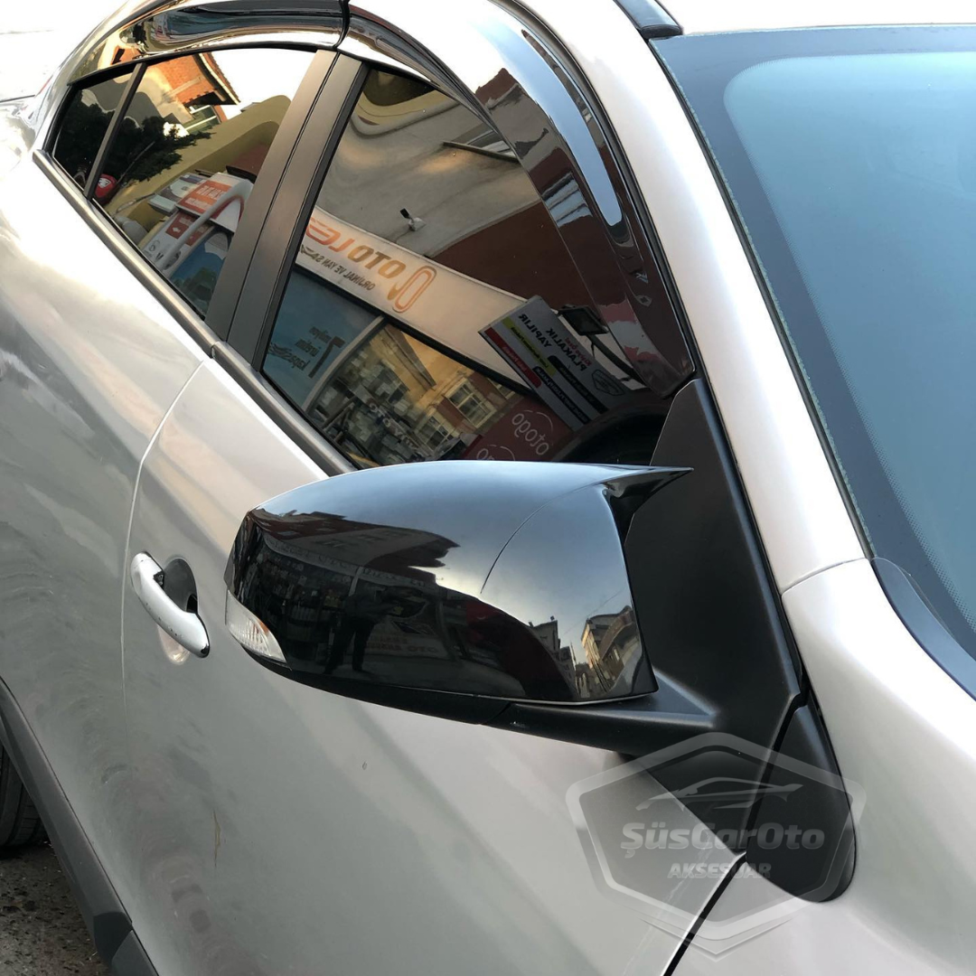Renault Fluence 2009-2016 Cubierta de espejo lateral Batman Piano Negro Plástico ABS