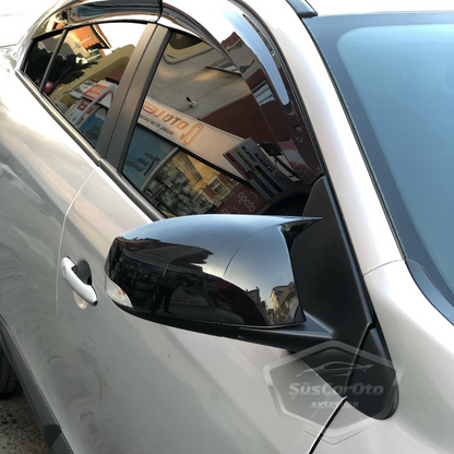 Renault Fluence 2009-2016 Cubierta de espejo lateral Batman Piano Negro Plástico ABS