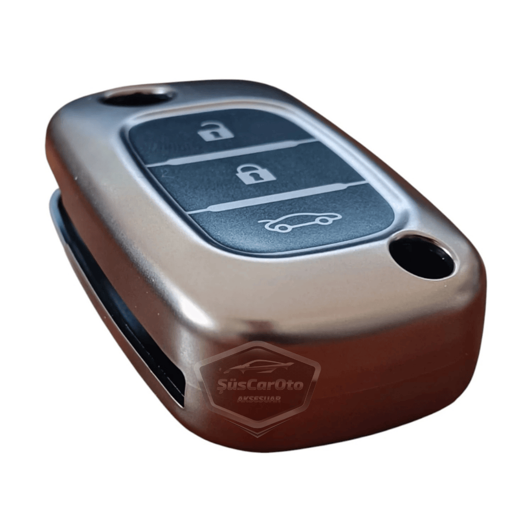 Funda de silicona para llave compatible con Renault Fluence, Megane, Clio, Kangoo, Master, Modus, Twingo, carcasa de llave de coche, llavero amortiguador, gris titanio oscuro PNT122