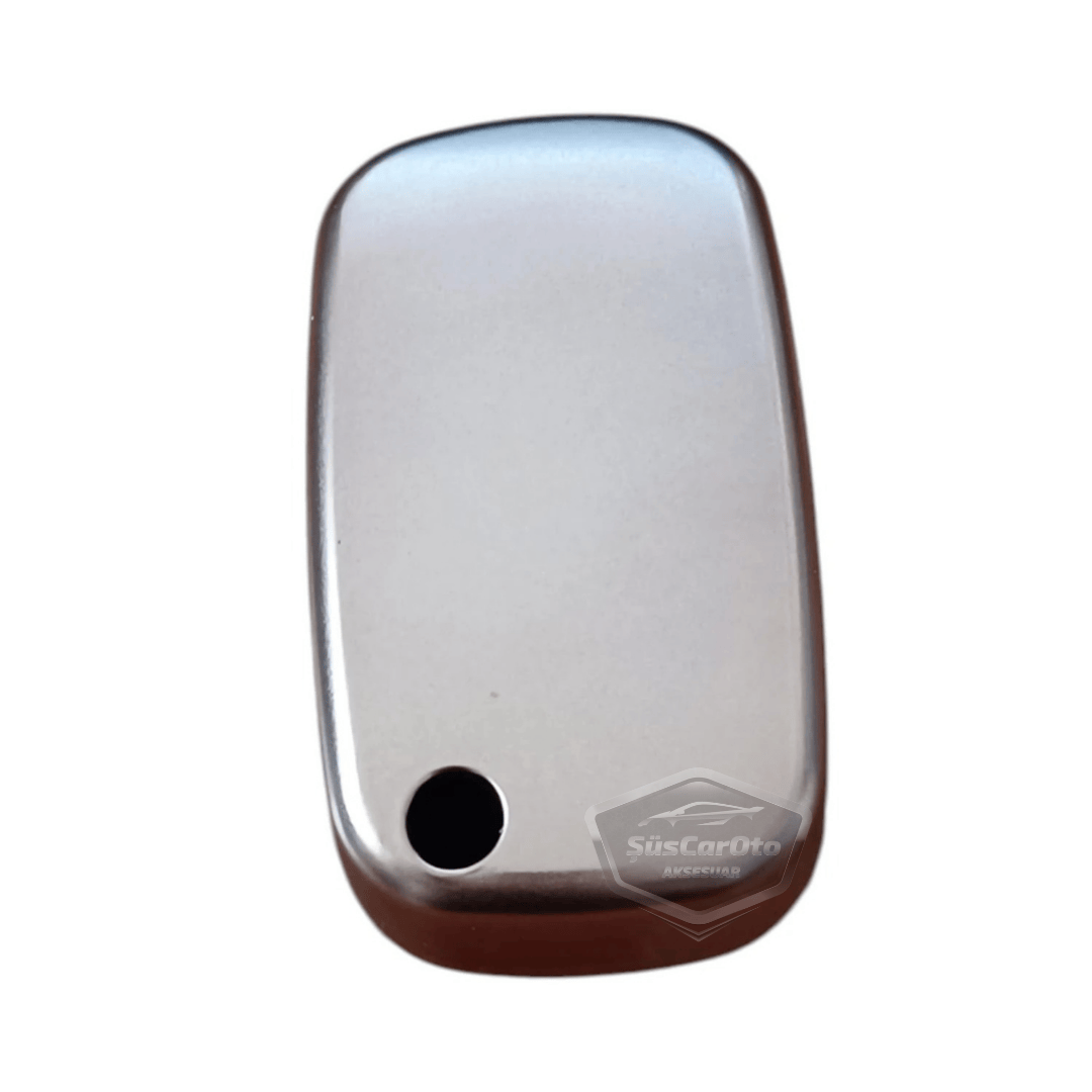 Funda de silicona para llave compatible con Renault Fluence, Megane, Clio, Kangoo, Master, Modus, Twingo, carcasa de llave de coche, llavero amortiguador, gris titanio oscuro PNT122