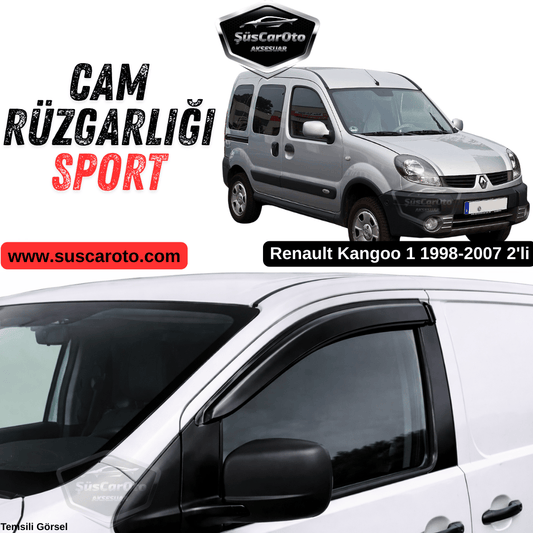 Renault Kangoo 1 1998-2007 Uyumlu Mugen Cam Rüzgarlığı Seti Piano Black 2'li İthal Parlak Siyah