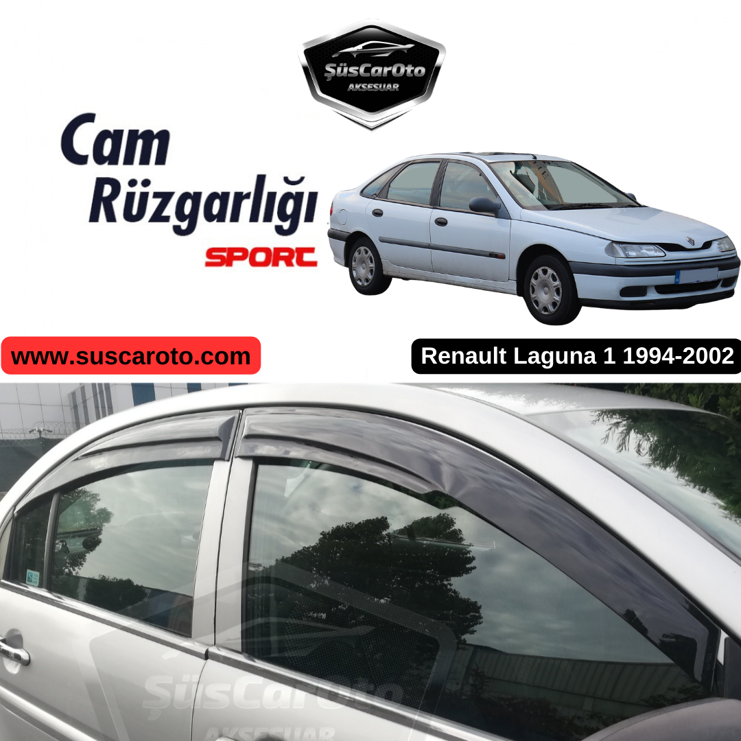 Juego de deflectores de viento Mugen para ventanas compatible con Renault Laguna 1 1994-2002, negro piano, 4 piezas, importado