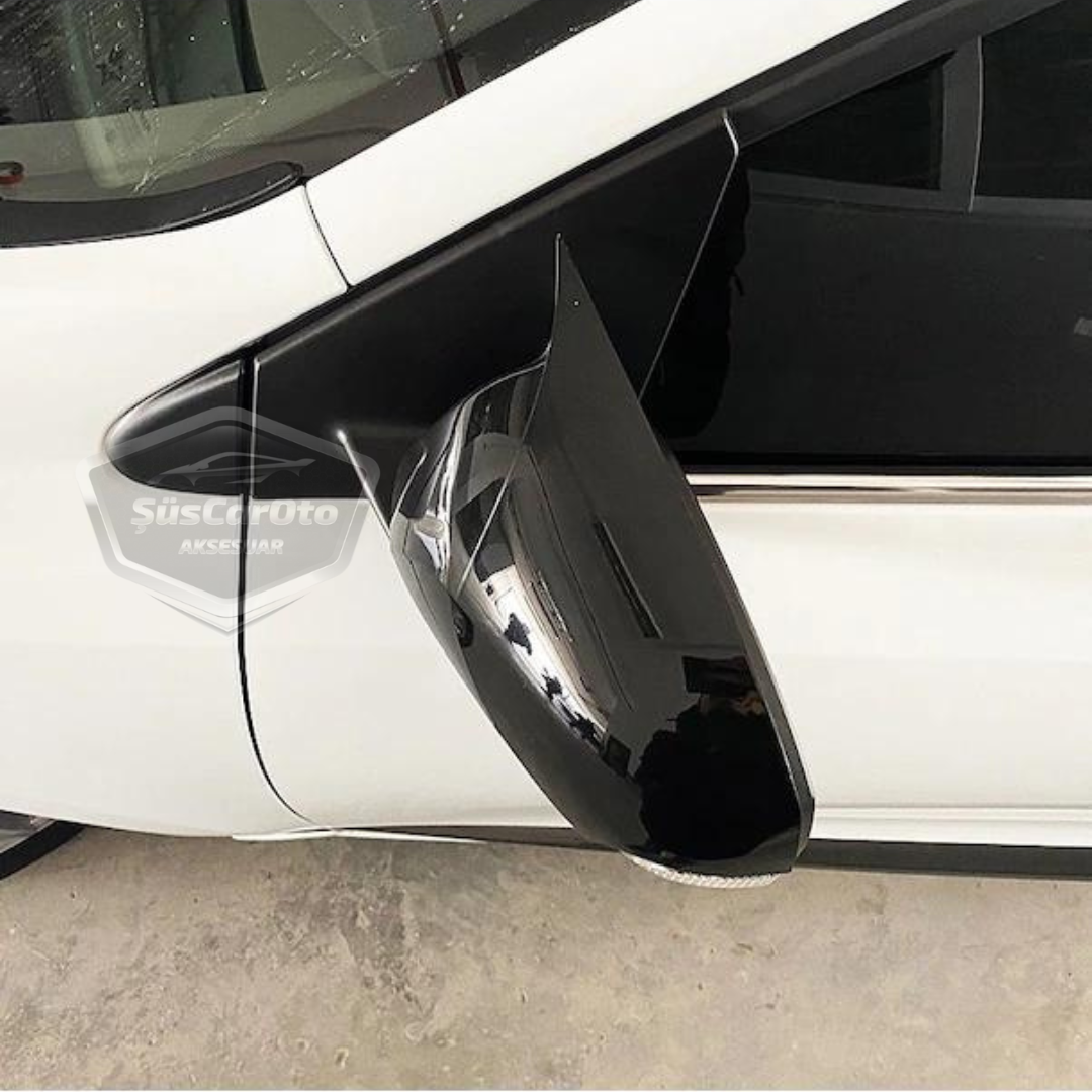 Renault Latitude 2010-2015 Cubre Espejo Murciélago Batman Plástico ABS Negro Piano