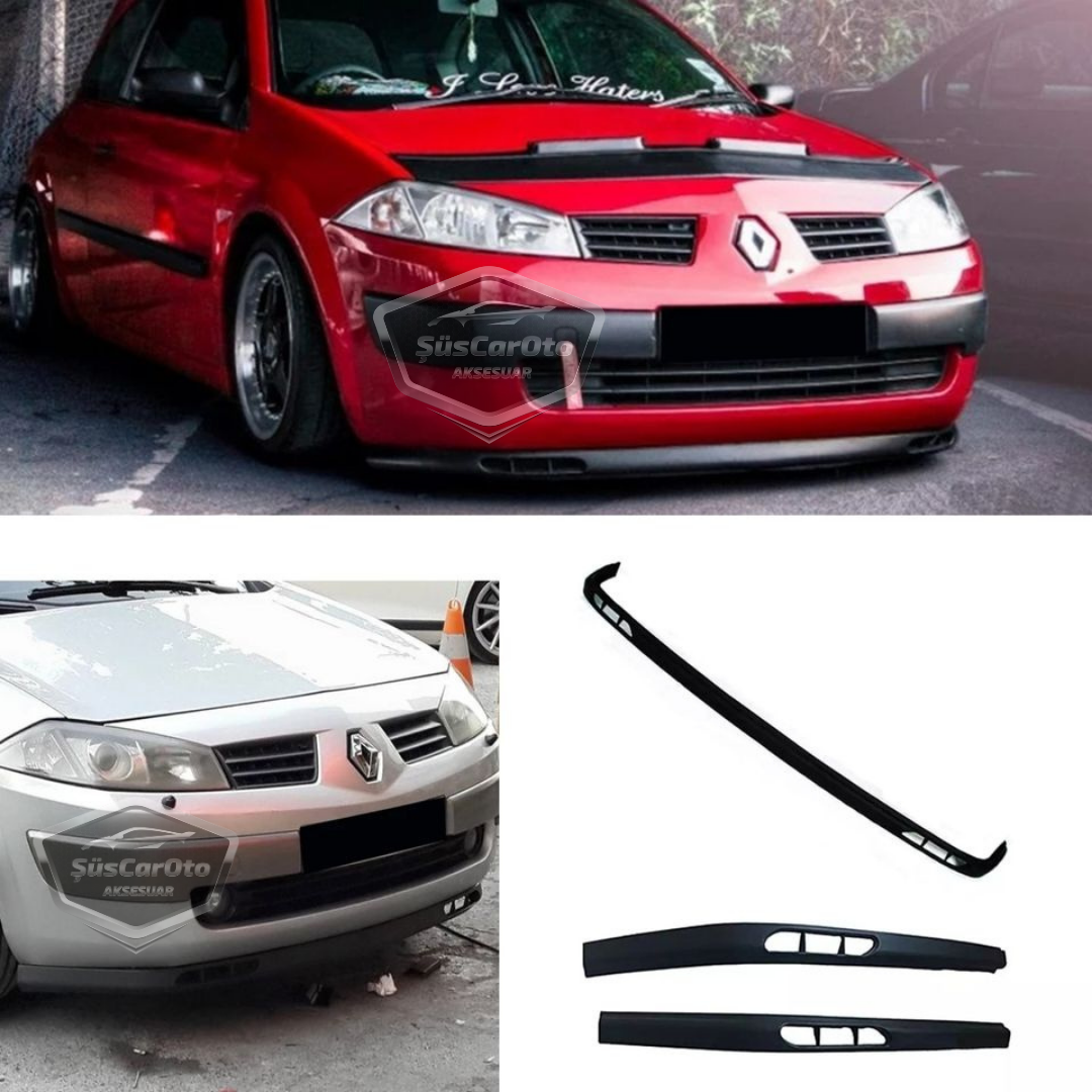 Renault Megane 2 2003-2008 Compatible Labio Delantero Flexible Universal Laguna Lip 2 Piezas Spoiler Delantero Aditamento Parachoques Bajo