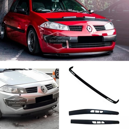 Renault Megane 2 2003-2008 Compatible Labio Delantero Flexible Universal Laguna Lip 2 Piezas Spoiler Delantero Aditamento Parachoques Bajo