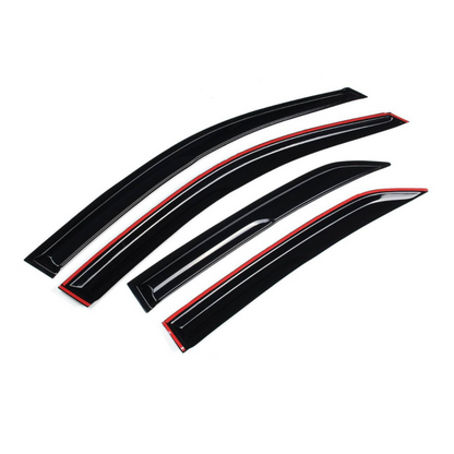 Juego de deflectores de viento Mugen para Renault Megane 2 HB 2003-2008, color negro piano, 4 unidades, importado