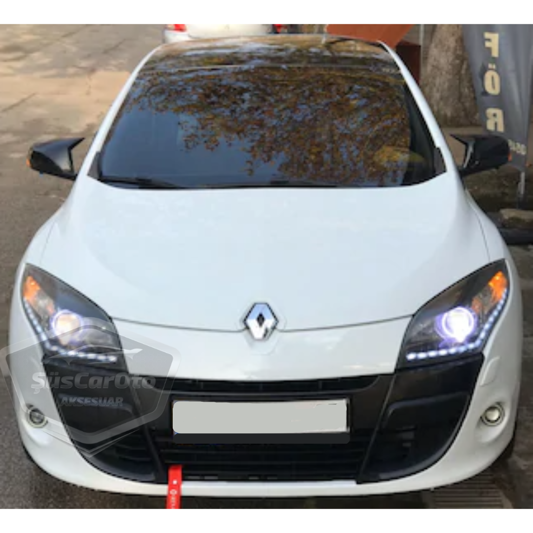 Renault Megane 3 2008-2016 Cubierta de espejo de murciélago estilo Batman Negro Piano Plástico ABS