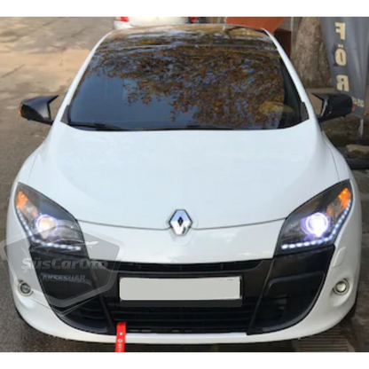 Renault Megane 3 2008-2016 Cubierta de espejo de murciélago estilo Batman Negro Piano Plástico ABS