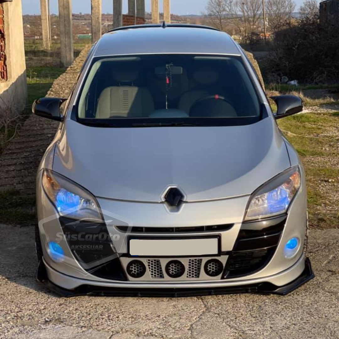 Renault Megane 3 2008-2016 Cubierta de espejo de murciélago estilo Batman Negro Piano Plástico ABS